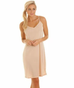 Camille Classic Knee Length Cling Resistant Full Slip Chemise For Female -Cheap Camille Store unnamed file 295