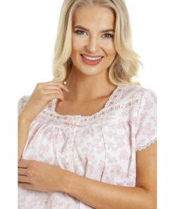 Camille Classic Floral Print Short Sleeve Nightdress For Female -Cheap Camille Store unnamed file 329