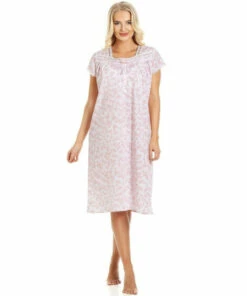 Camille Classic Floral Print Short Sleeve Nightdress For Female -Cheap Camille Store unnamed file 330
