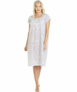 Camille Classic Floral Print Short Sleeve Nightdress For Female -Cheap Camille Store unnamed file 331