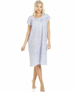 Camille Classic Floral Print Short Sleeve Nightdress For Female -Cheap Camille Store unnamed file 332
