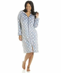 Camille Multicoloured Spot Print Supersoft Zip Up Lounger For Female