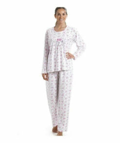 Camille Classic Jersey Cotton Ditsy Floral Print Pyjama Set For Female