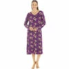 Camille Floral Print Spandex Knee Length Long Sleeve Nightdress For Female -Cheap Camille Store unnamed file 421