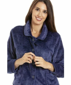 Camille Button Up Rose Embossed Bed Jacket For Female -Cheap Camille Store unnamed file 440