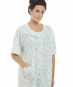 Camille Classic Floral Print Short Sleeve Jersey Nightdress For Female -Cheap Camille Store unnamed file 464