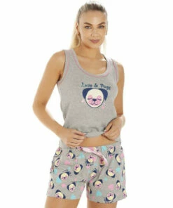 Camille Dog Motif Short Cotton Pyjama Set For Female -Cheap Camille Store unnamed file 491