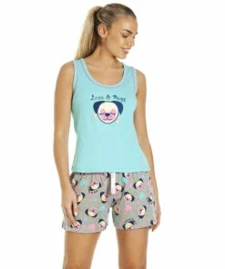 Camille Dog Motif Short Cotton Pyjama Set For Female -Cheap Camille Store unnamed file 493