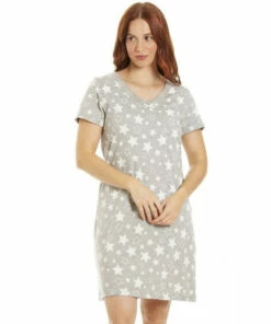 Camille Star Print Cotton Summer Nightshirt For Female -Cheap Camille Store unnamed file 513