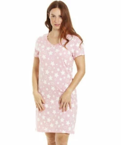 Camille Star Print Cotton Summer Nightshirt For Female -Cheap Camille Store unnamed file 514