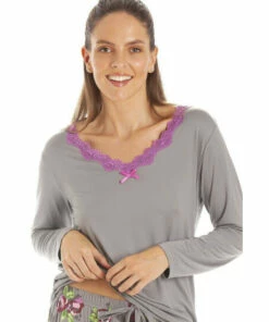 Camille Lightweight Floral Print Spandex Pyjama Set For Female -Cheap Camille Store unnamed file 533