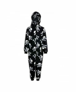 Camille Supersoft Skull Print Hooded All In One Onesie For Male -Cheap Camille Store unnamed file 573