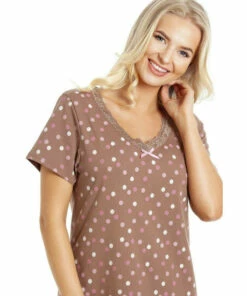 Camille Multicoloured Polka Dot Cotton Summer Nightshirt For Female -Cheap Camille Store unnamed file 584