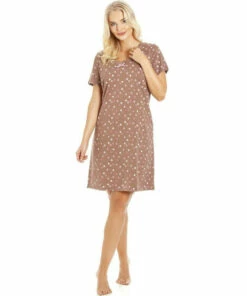 Camille Multicoloured Polka Dot Cotton Summer Nightshirt For Female -Cheap Camille Store unnamed file 585