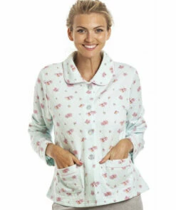 Camille Luxury Floral Print Mock Quilt Bed Jacket For Female -Cheap Camille Store unnamed file 681