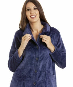 Camille Supersoft Classic Rose Embossed Button Up Housecoat For Female -Cheap Camille Store unnamed file 699