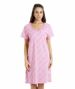Camille Multicoloured Star Print Cotton Summer Nightshirt For Female -Cheap Camille Store unnamed file 724