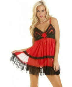 Camille Sheer Mesh Babydoll With Thong For Female -Cheap Camille Store unnamed file 727