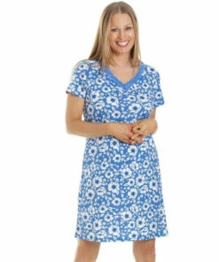 Camille Floral Print Cotton Summer Nightshirt For Female -Cheap Camille Store unnamed file 739