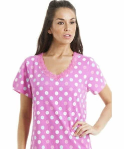 Camille Polka Dot Print Cotton Summer Nightshirt For Female 11 Camille Polka Dot Print Cotton Summer Nightshirt For Female -Cheap Camille Store unnamed file 789