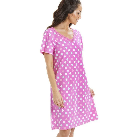 Camille Polka Dot Print Cotton Summer Nightshirt For Female 7 Camille Polka Dot Print Cotton Summer Nightshirt For Female - Image 5