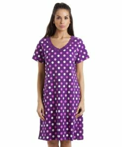 Camille Polka Dot Print Cotton Summer Nightshirt For Female 15 Camille Polka Dot Print Cotton Summer Nightshirt For Female -Cheap Camille Store unnamed file 793
