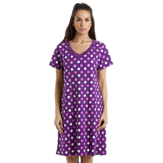 Camille Polka Dot Print Cotton Summer Nightshirt For Female 9 Camille Polka Dot Print Cotton Summer Nightshirt For Female - Image 7