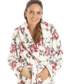 Camille Supersoft Fleece Shawl Collar Floral Bathrobe For Female 13 Camille Supersoft Fleece Shawl Collar Floral Bathrobe For Female -Cheap Camille Store unnamed file 815