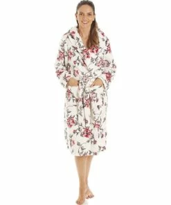Camille Supersoft Fleece Shawl Collar Floral Bathrobe For Female 14 Camille Supersoft Fleece Shawl Collar Floral Bathrobe For Female -Cheap Camille Store unnamed file 816