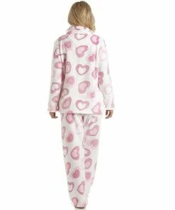Camille Supersoft Heart Print Fleece Pyjama Set For Female -Cheap Camille Store unnamed file 819
