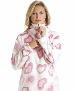 Camille Supersoft Heart Print Fleece Pyjama Set For Female -Cheap Camille Store unnamed file 820
