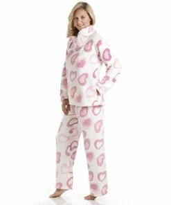 Camille Supersoft Heart Print Fleece Pyjama Set For Female -Cheap Camille Store unnamed file 822