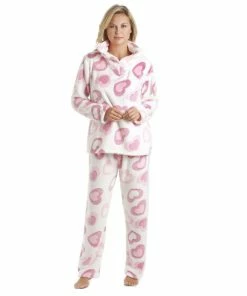 Camille Supersoft Heart Print Fleece Pyjama Set For Female -Cheap Camille Store unnamed file 823