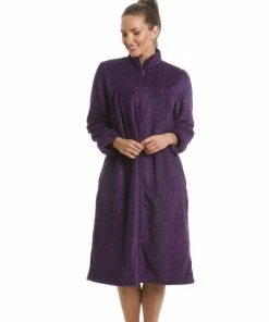 Camille Soft Fleece Zip Front Housecoat For Female -Cheap Camille Store unnamed file 932