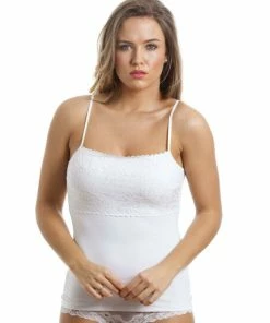 Camille Floral Lace Trim Stretch Camisole For Female