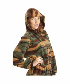Camille Luxury All In One Camouflage Print Hooded Fleece Onesie For Female -Cheap Camille Store unnamed file 992