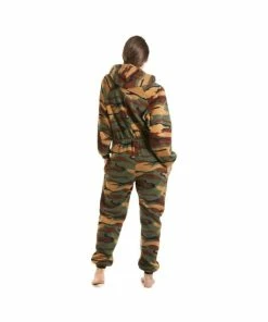 Camille Luxury All In One Camouflage Print Hooded Fleece Onesie For Female -Cheap Camille Store unnamed file 994